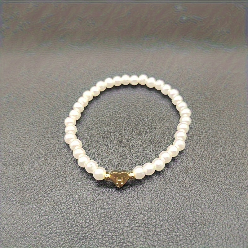 Stylish Heart Initial Bracelet (A–Z)