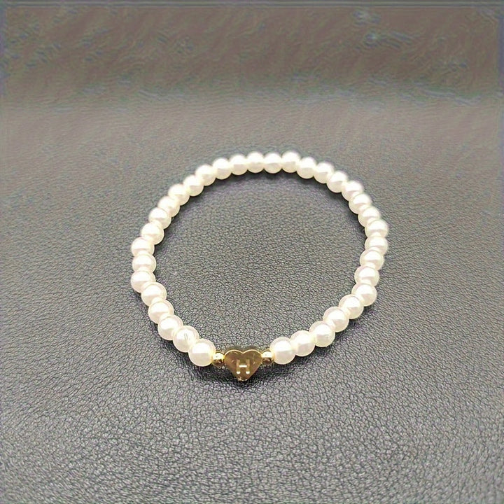 Stylish Heart Initial Bracelet (A–Z)