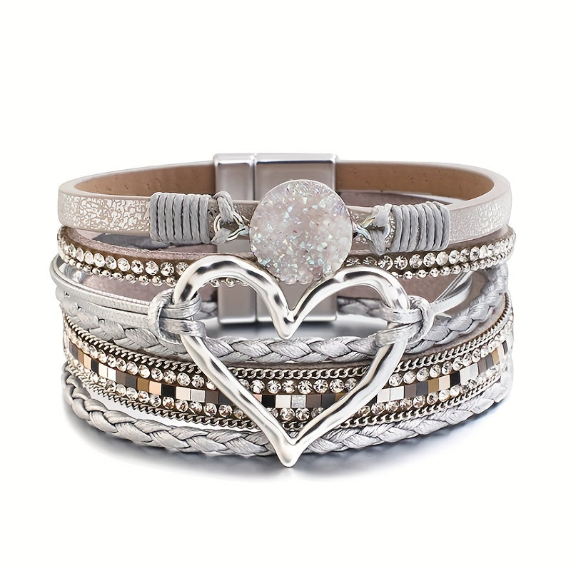 Layered Bohemian Leather Bracelet