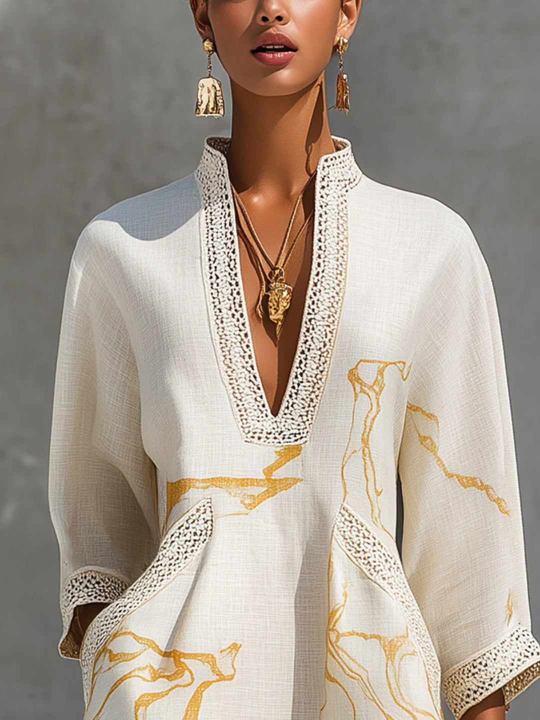 Bianca™ | Mini-robe marbrée dorée