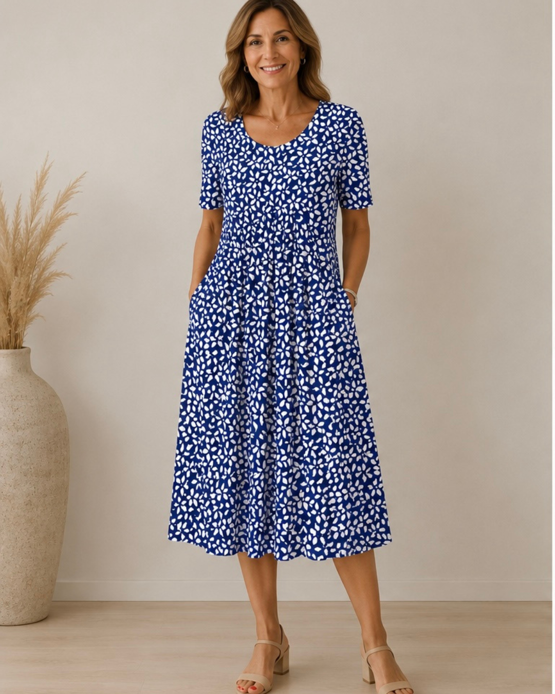 Marlowe™ | Meadow Bloom Flattering Midi Dress