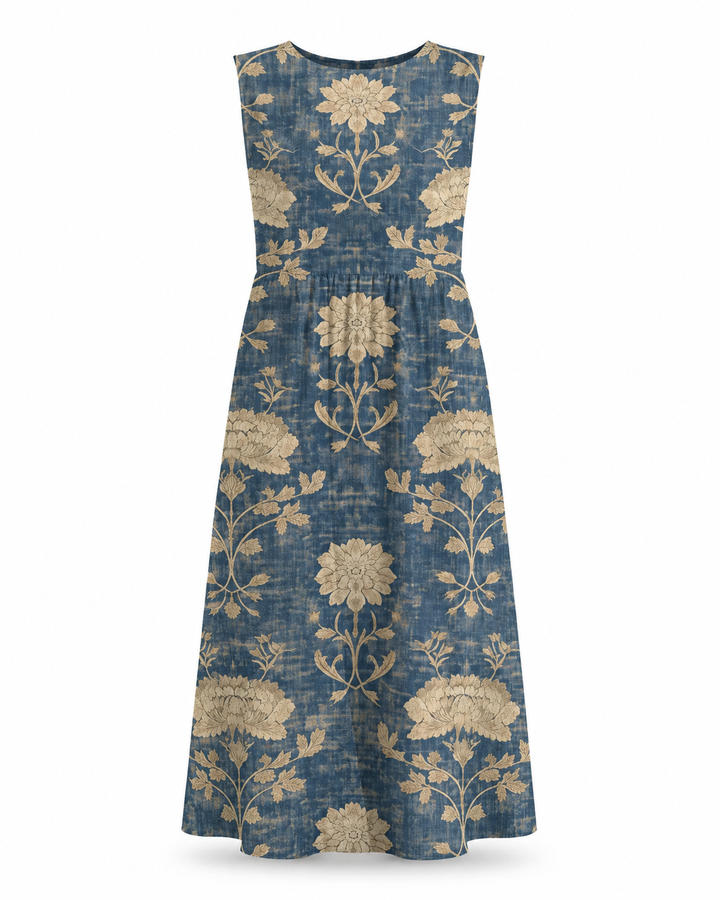 Rosalie™ | Robe midi à motif cachemire botanique