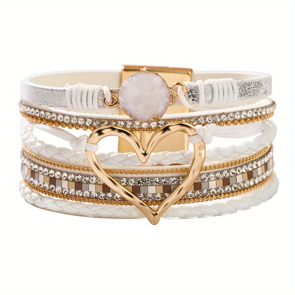 Layered Bohemian Leather Bracelet