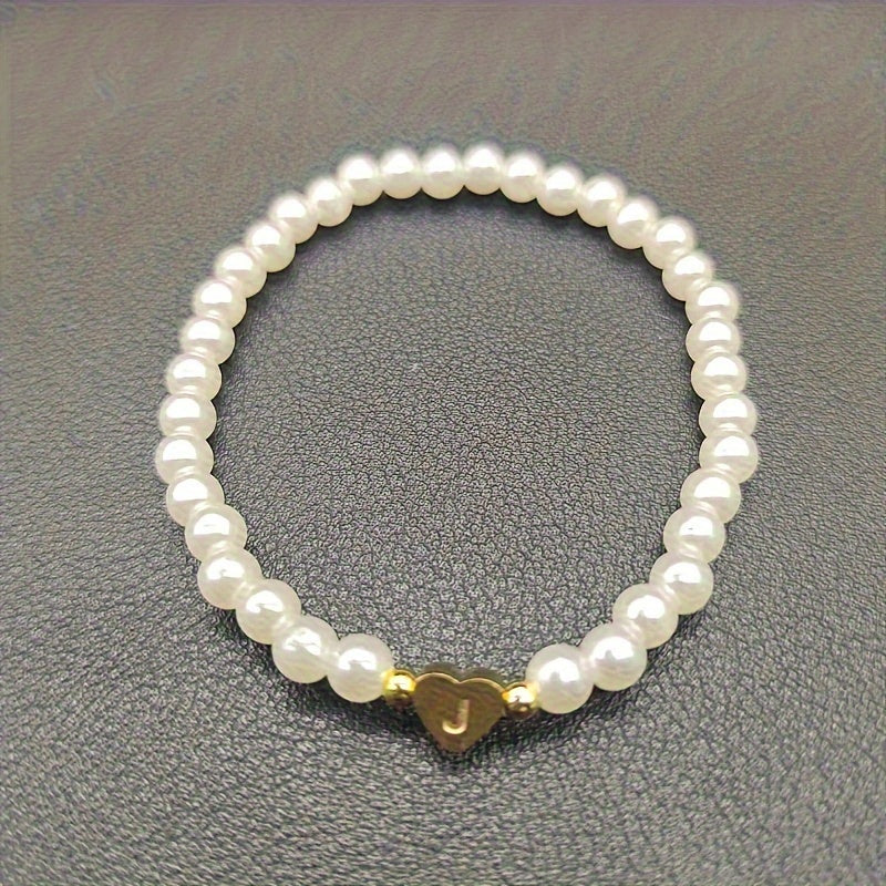 Stylish Heart Initial Bracelet (A–Z)