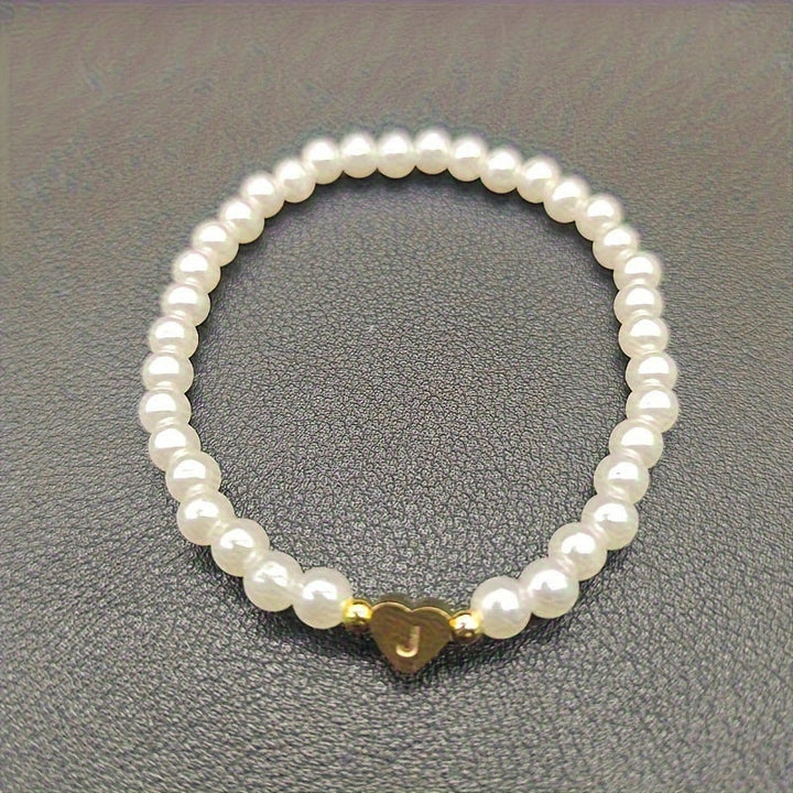 Stylish Heart Initial Bracelet (A–Z)