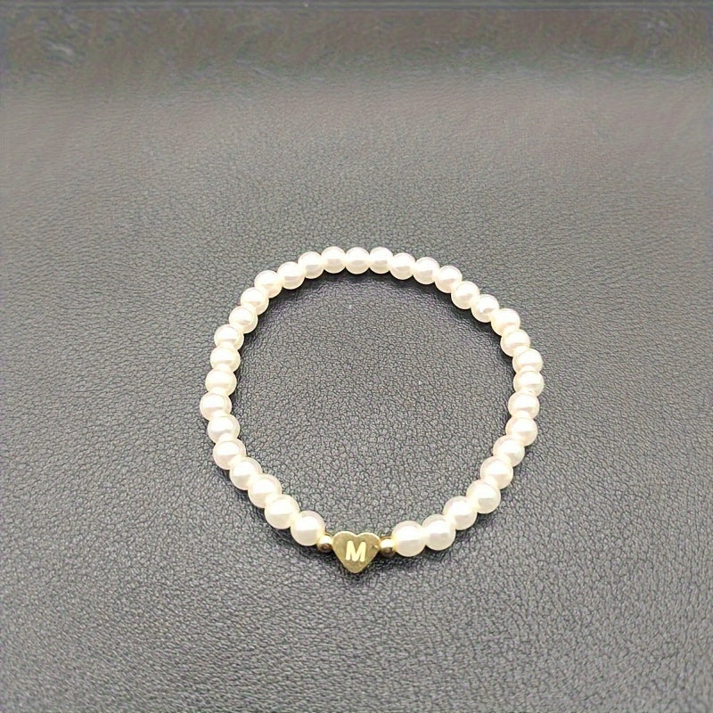 Stylish Heart Initial Bracelet (A–Z)