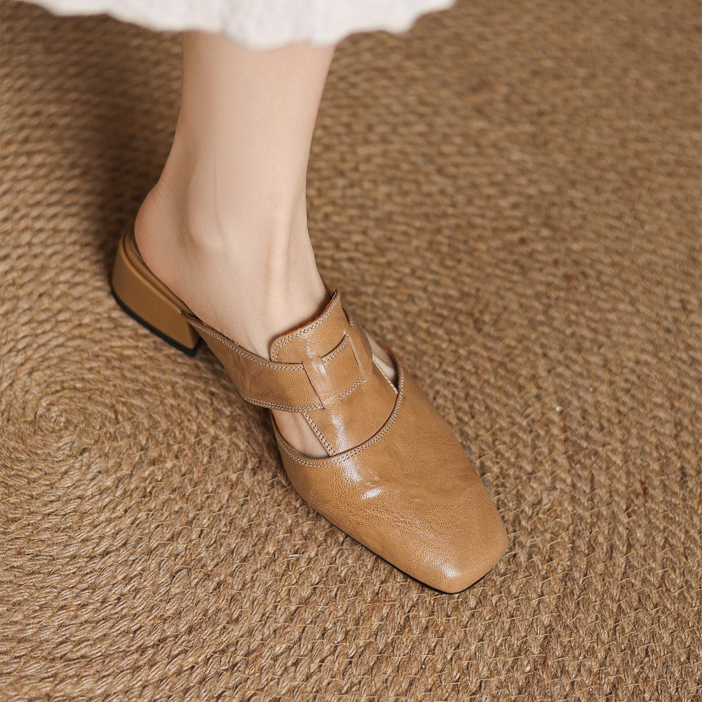 Margot™ | Polished Square-Toe Mules