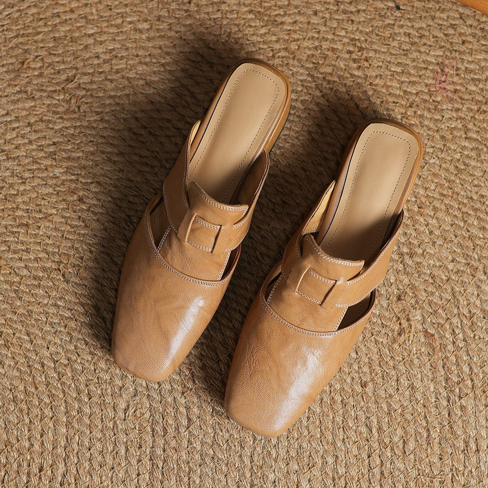 Margot™ | Polished Square-Toe Mules