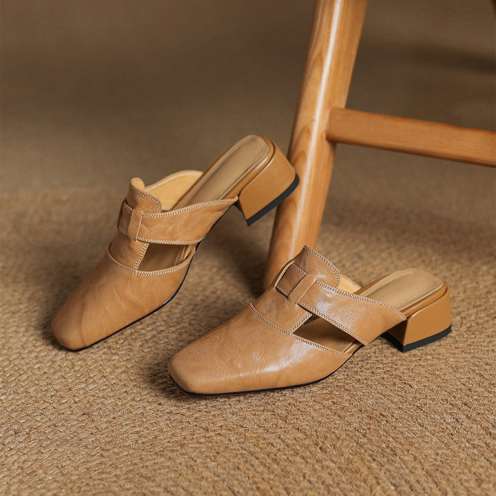 Margot™ | Polished Square-Toe Mules