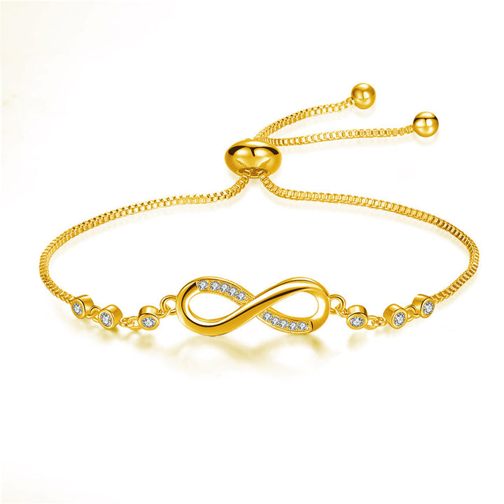 Elegant Rose Gold Infinity-Shaped Adjustable Bracelet