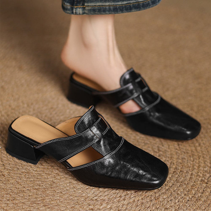 Margot™ | Polished Square-Toe Mules