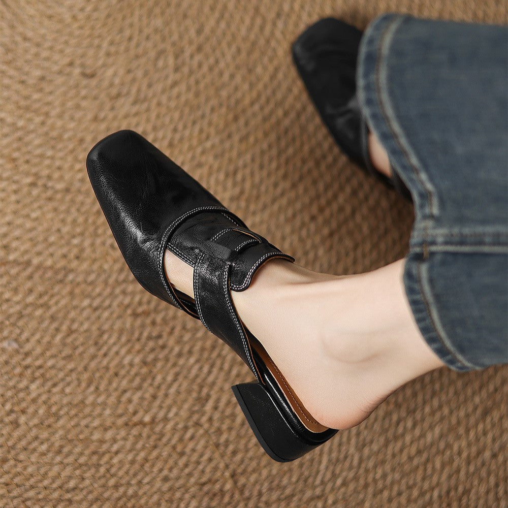 Margot™ | Polished Square-Toe Mules