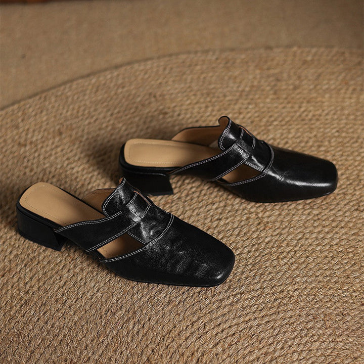 Margot™ | Polished Square-Toe Mules