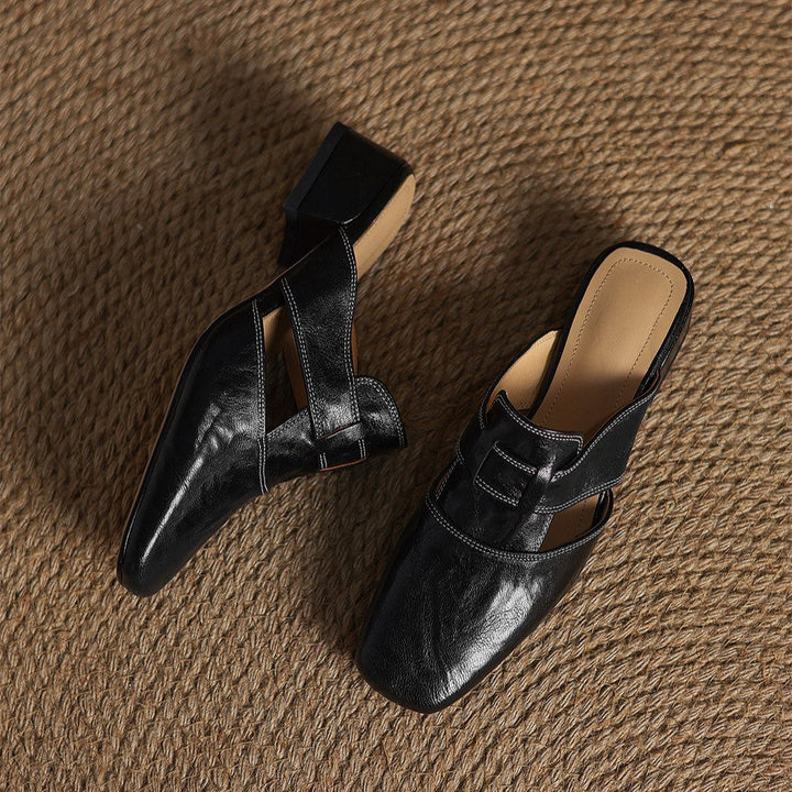 Margot™ | Polished Square-Toe Mules