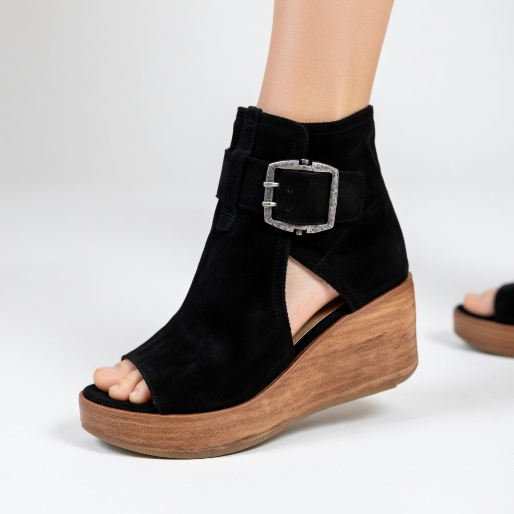 Chloe™ | Modern Open-Toe Wedge Booties
