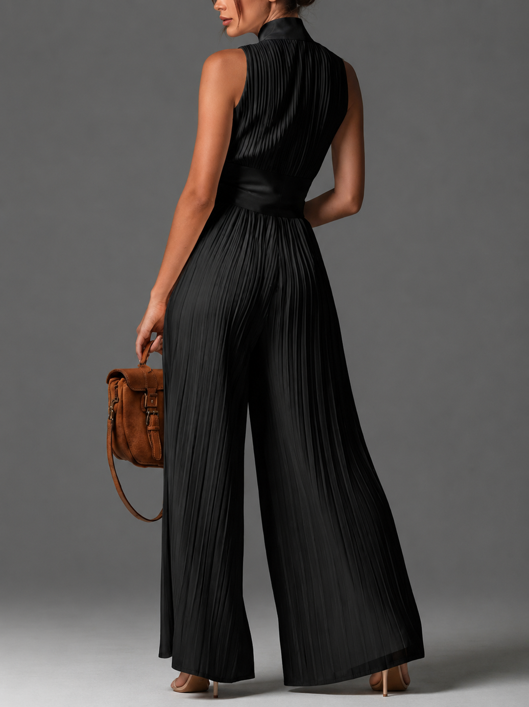 Isla™ | Ivory Cascade Halter Jumpsuit
