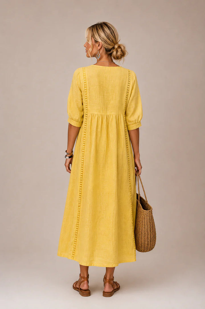 Audrey™ | Robe midi œillets ensoleillée