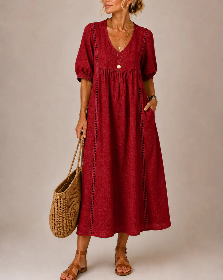 Audrey™ | Robe midi œillets ensoleillée
