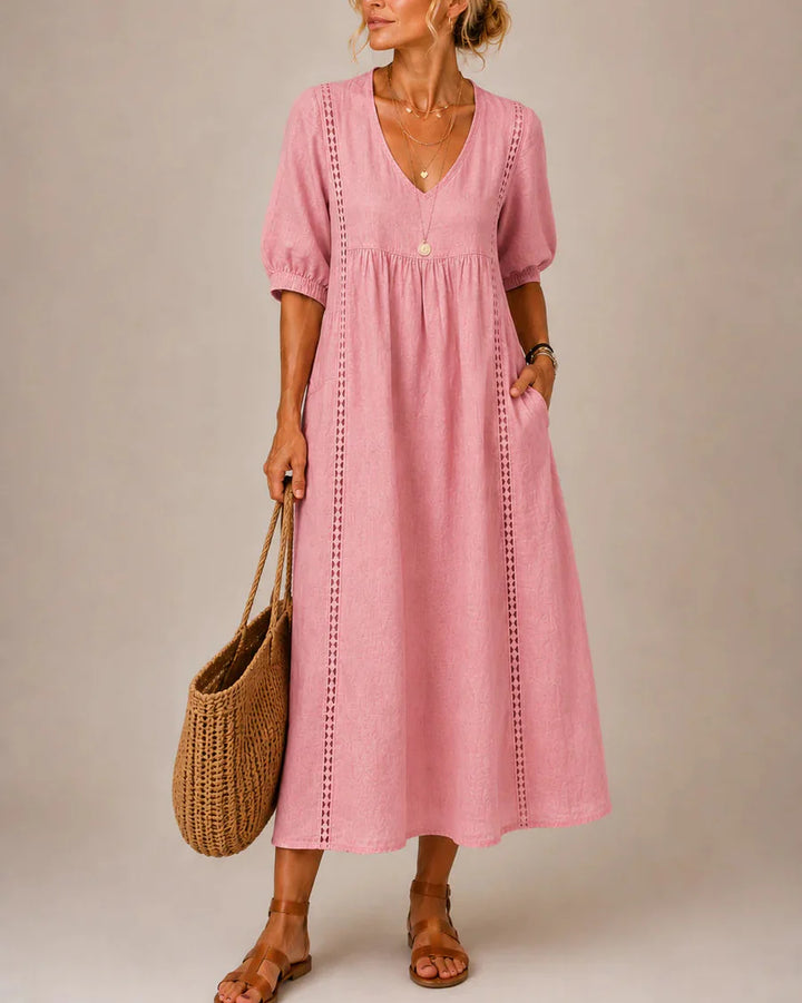 Audrey™ | Robe midi œillets ensoleillée