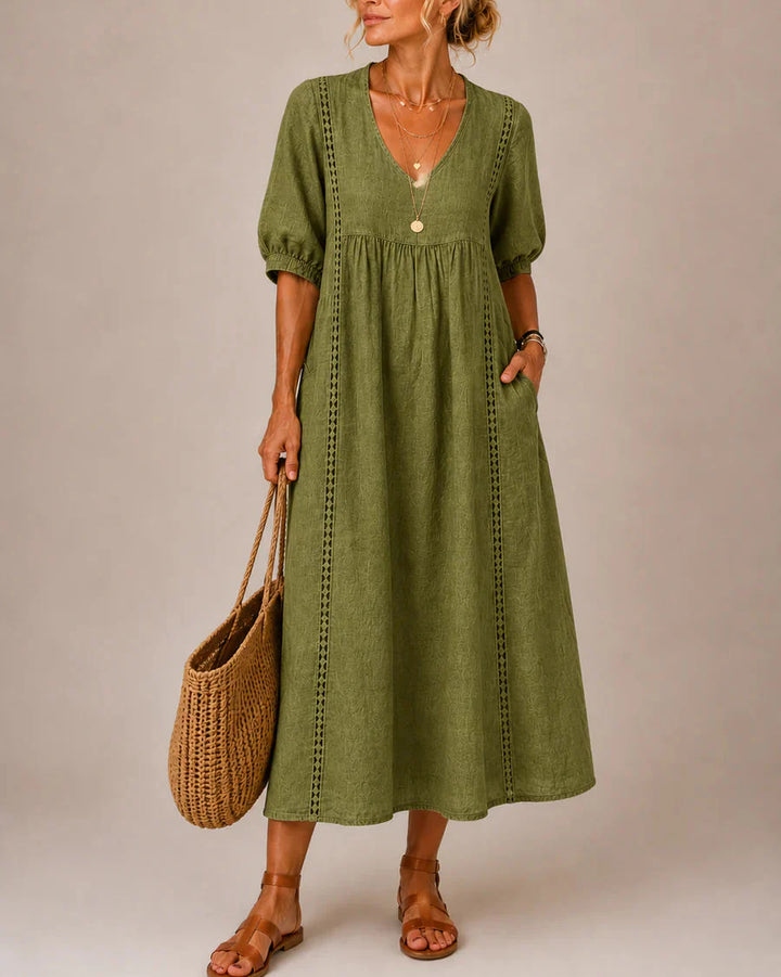 Audrey™ | Robe midi œillets ensoleillée