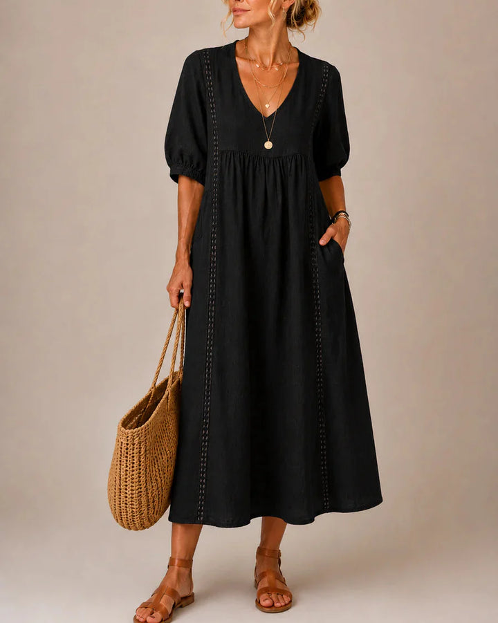 Audrey™ | Robe midi œillets ensoleillée