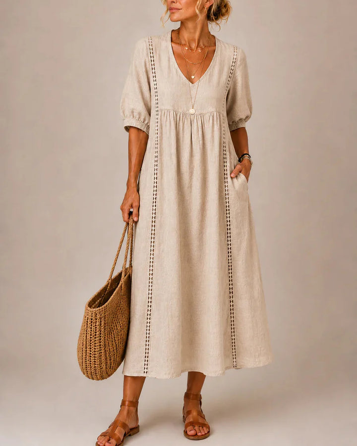 Audrey™ | Robe midi œillets ensoleillée