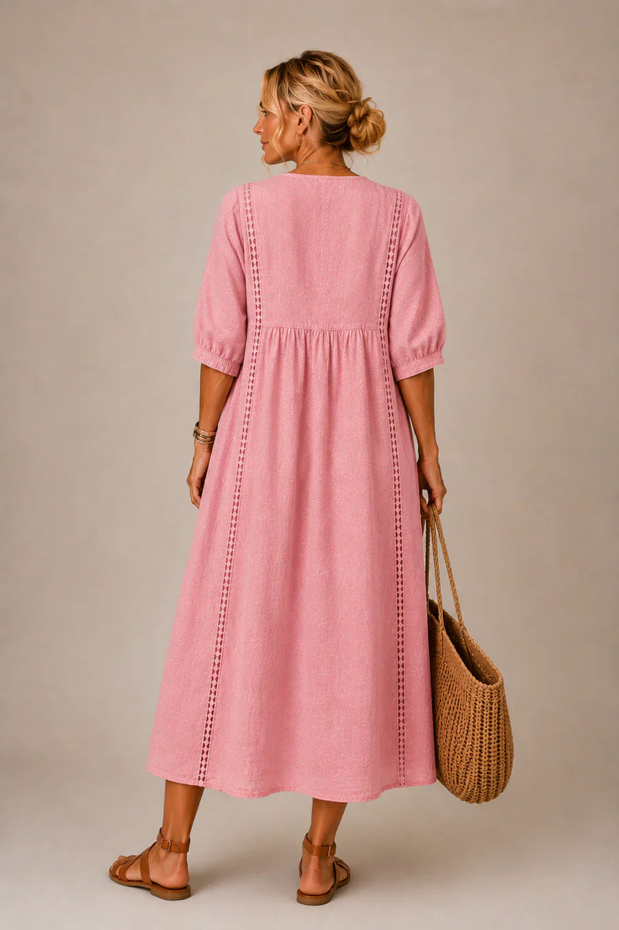 Audrey™ | Robe midi œillets ensoleillée