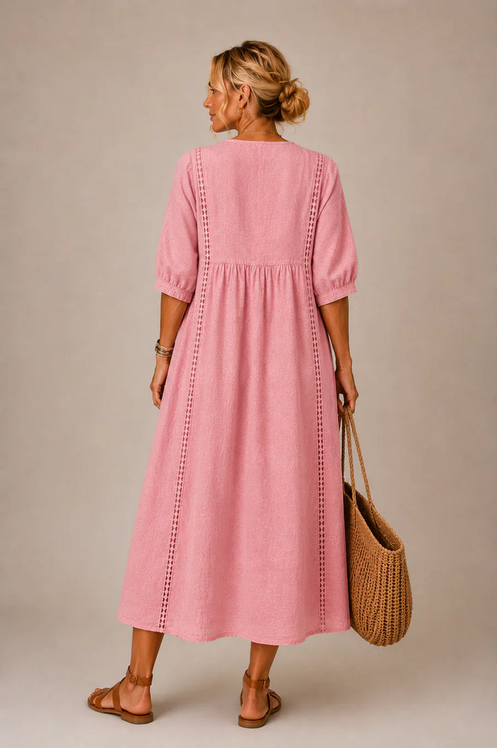 Audrey™ | Robe midi œillets ensoleillée