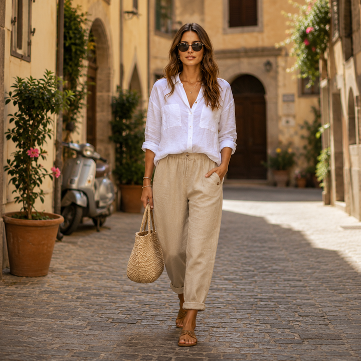 Evelyn™ | Riviera Linen Drawstring Pants