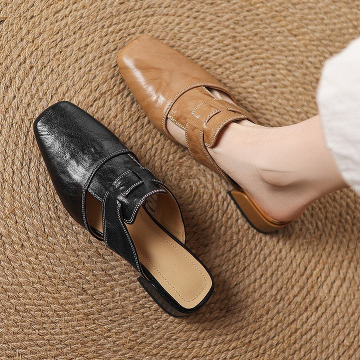 Margot™ | Polished Square-Toe Mules