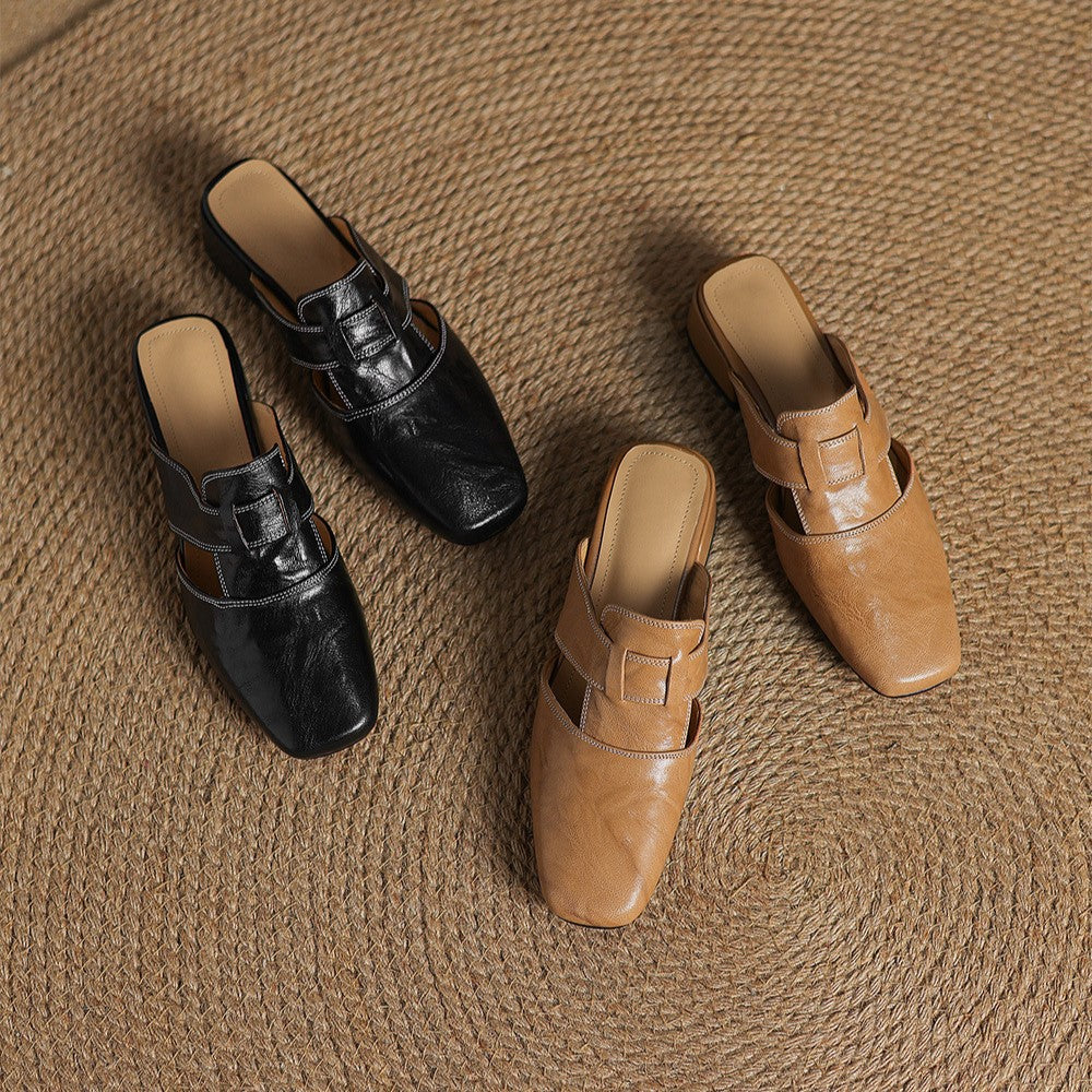 Margot™ | Polished Square-Toe Mules