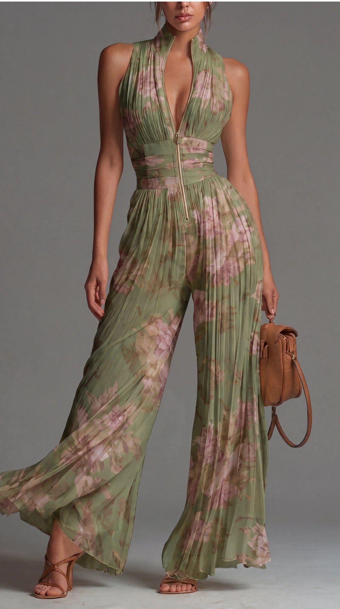 Isla™ | Ivory Cascade Halter Jumpsuit
