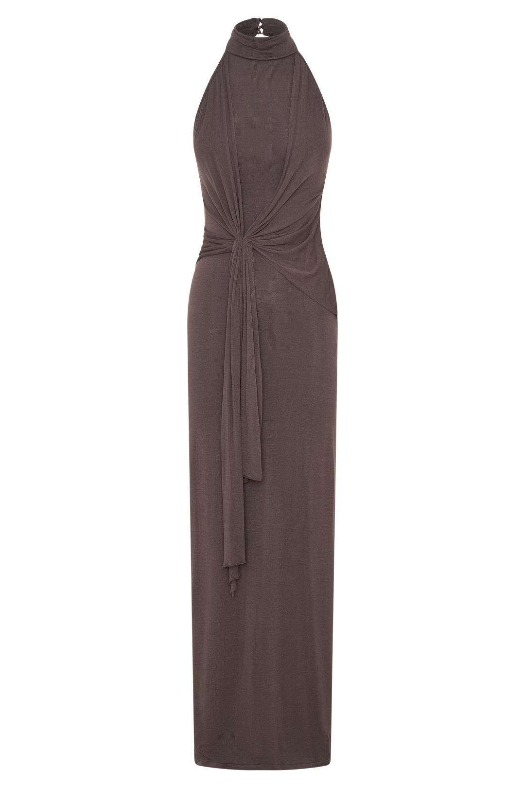 Cindylou Halter Knit Maxi Dress - Peppercorn
