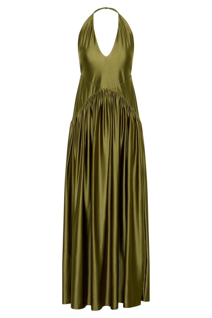 Cypress Halter Maxi Dress - Olive