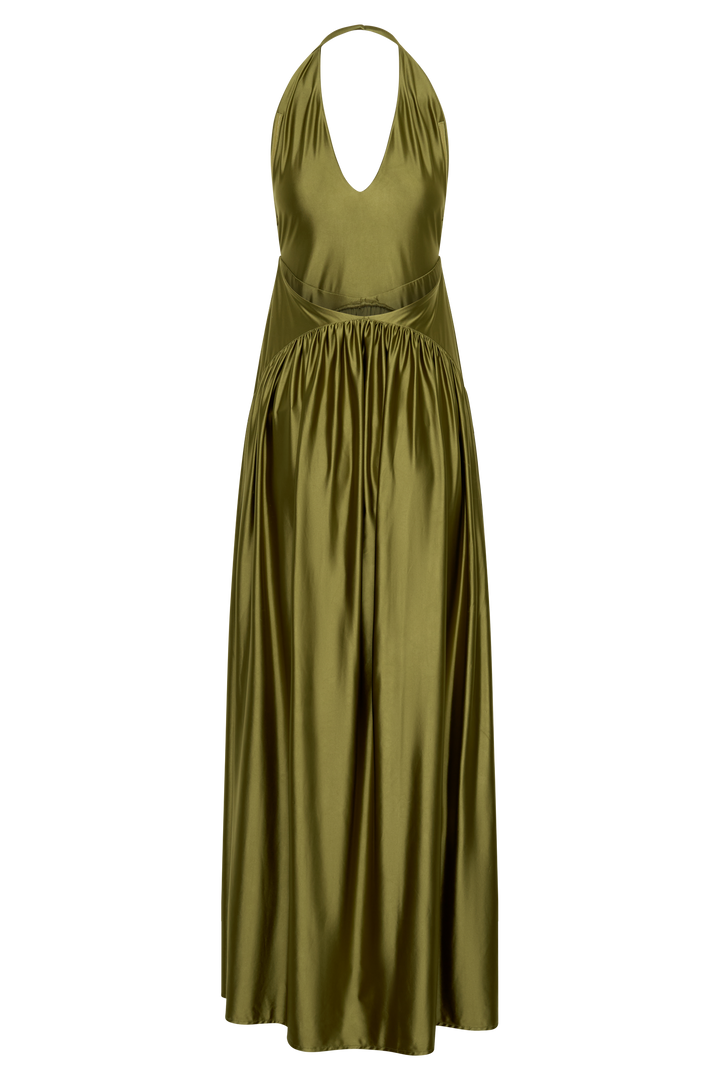 Cypress Halter Maxi Dress - Olive