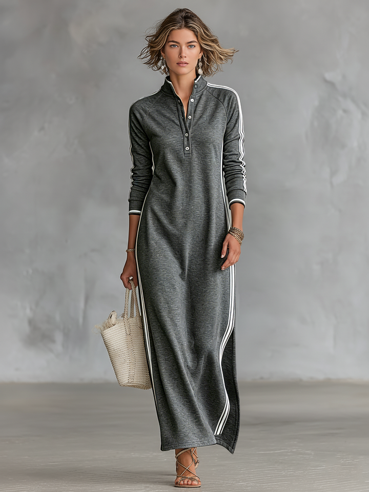 Camille™ | Contrast-Trim Sport Maxi Dress