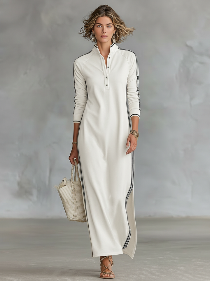 Camille™ | Contrast-Trim Sport Maxi Dress
