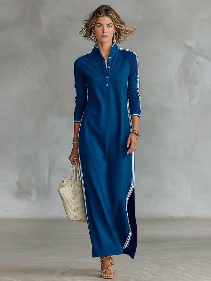 Camille™ | Contrast-Trim Sport Maxi Dress