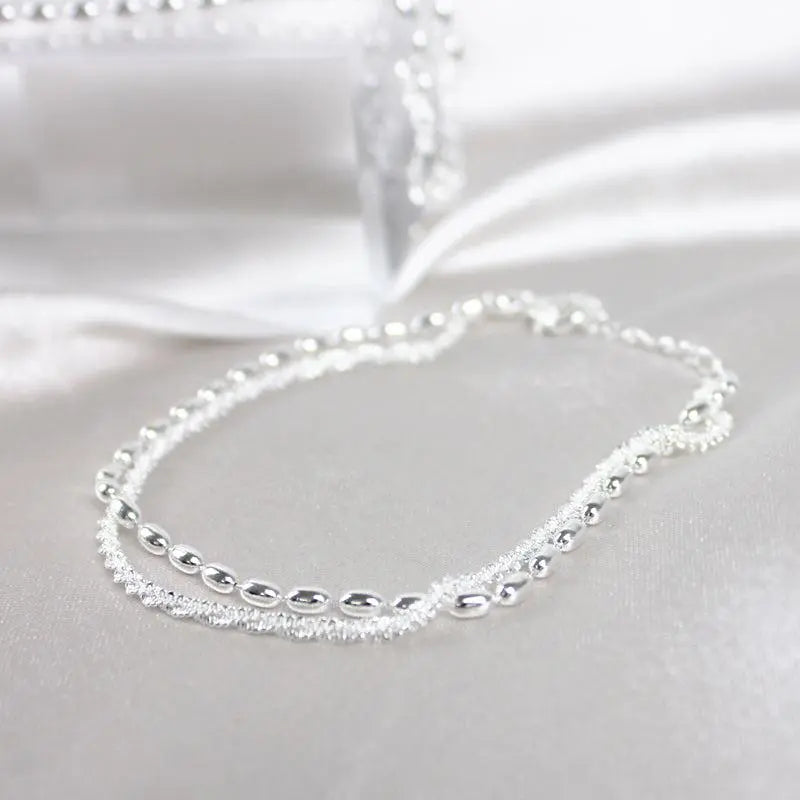 Chic Silver Bracelet Adorned with Zirconium Stones