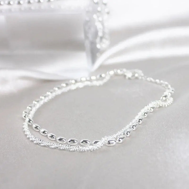 Chic Silver Bracelet Adorned with Zirconium Stones