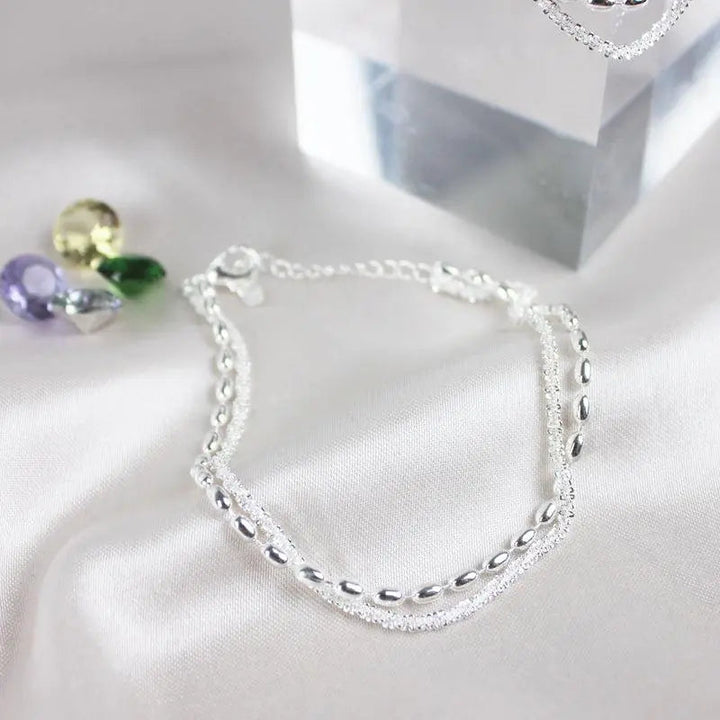 Chic Silver Bracelet Adorned with Zirconium Stones