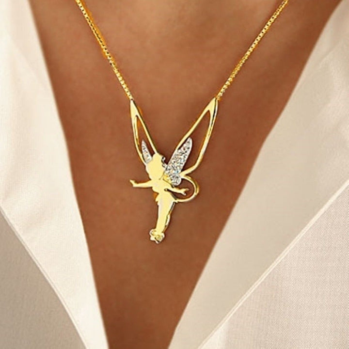 Fairy Pendant on a Golden Necklace