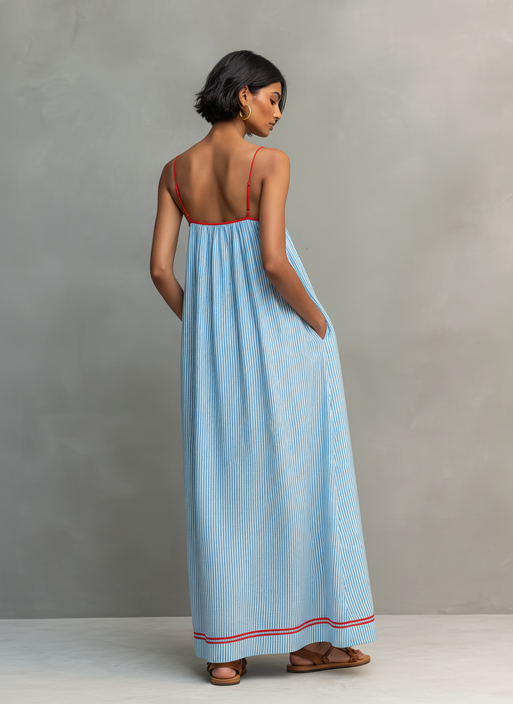 Elara™ | Seaside Stripe Maxi Dress