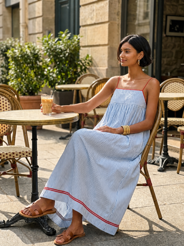 Elara™ | Seaside Stripe Maxi Dress