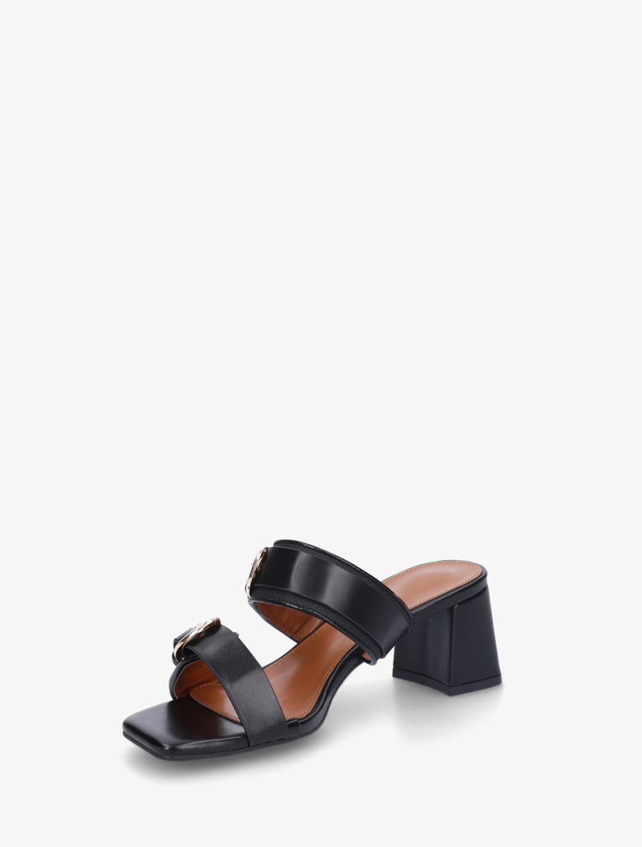 Valerie™ | Midnight Double-Buckle Mules