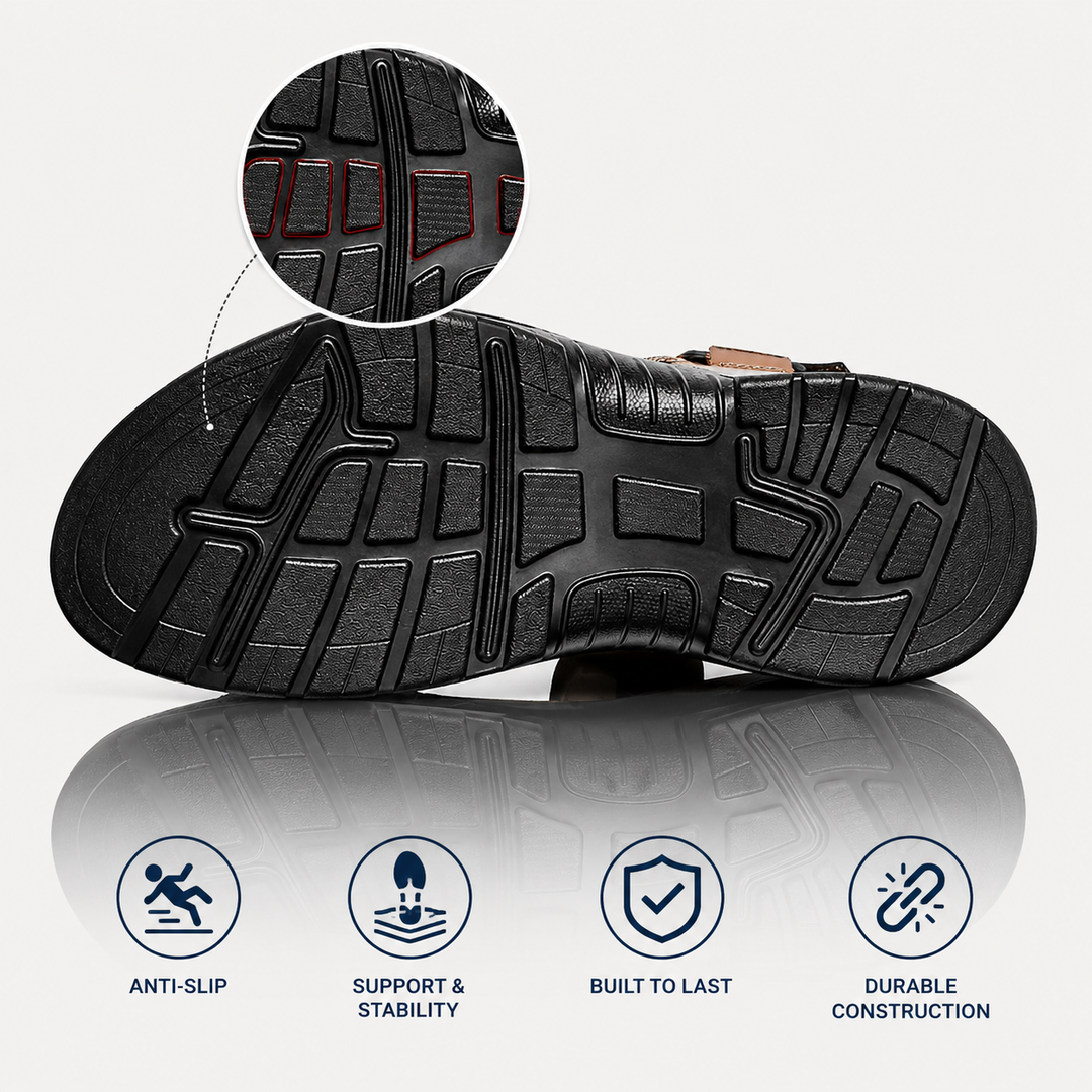 Bennett™ | AirCushion Adjustable Leather Sandals