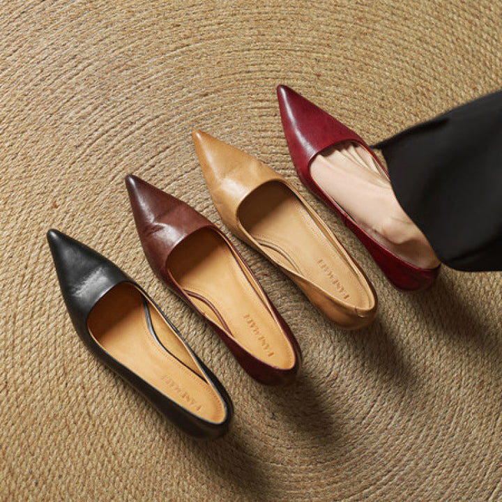 Elise™ | Sculpted Point-Toe Leather Pumps