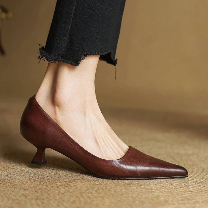 Elise™ | Sculpted Point-Toe Leather Pumps