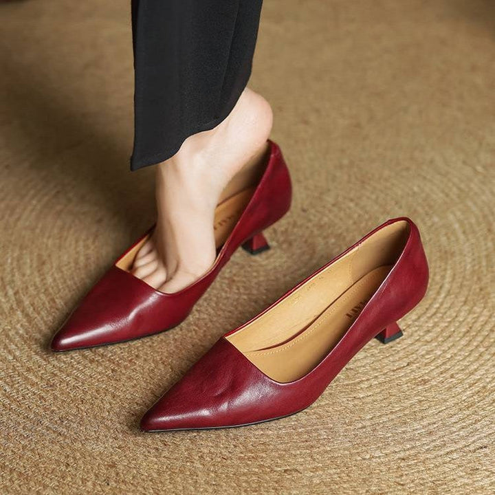 Elise™ | Sculpted Point-Toe Leather Pumps