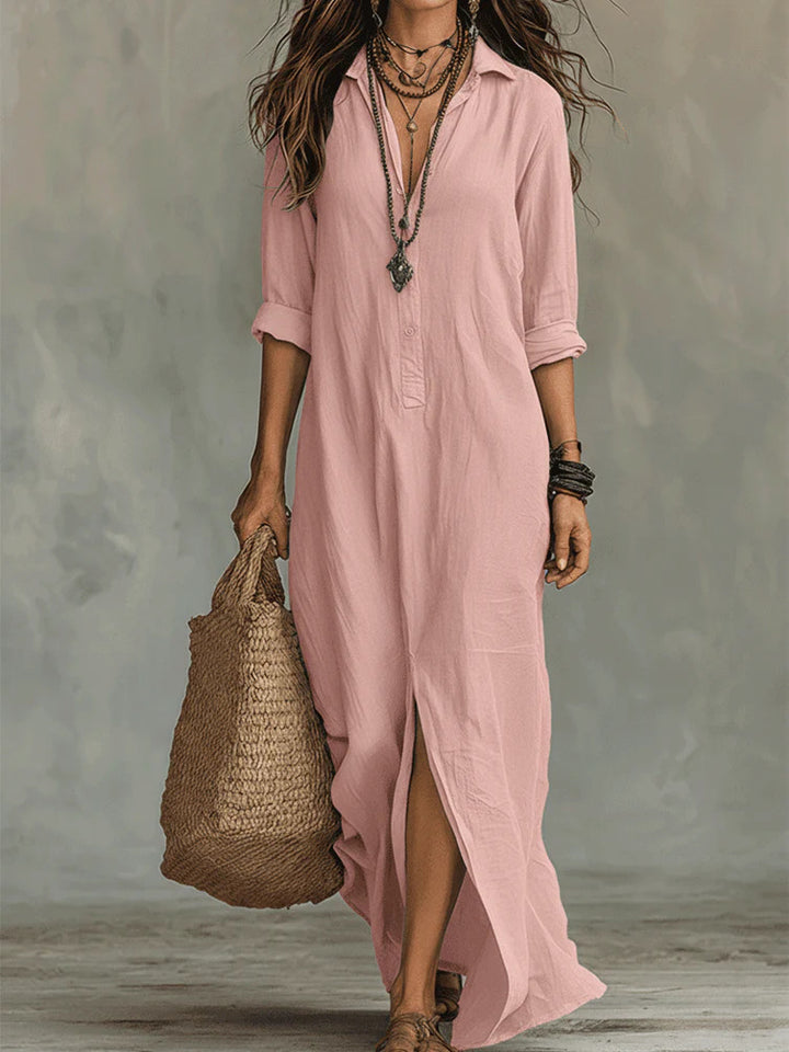 Harper™ | Bohemian Button-Front Maxi Dress